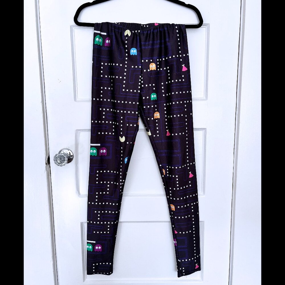 Vintage 80s purple Pacman Spandex Pants